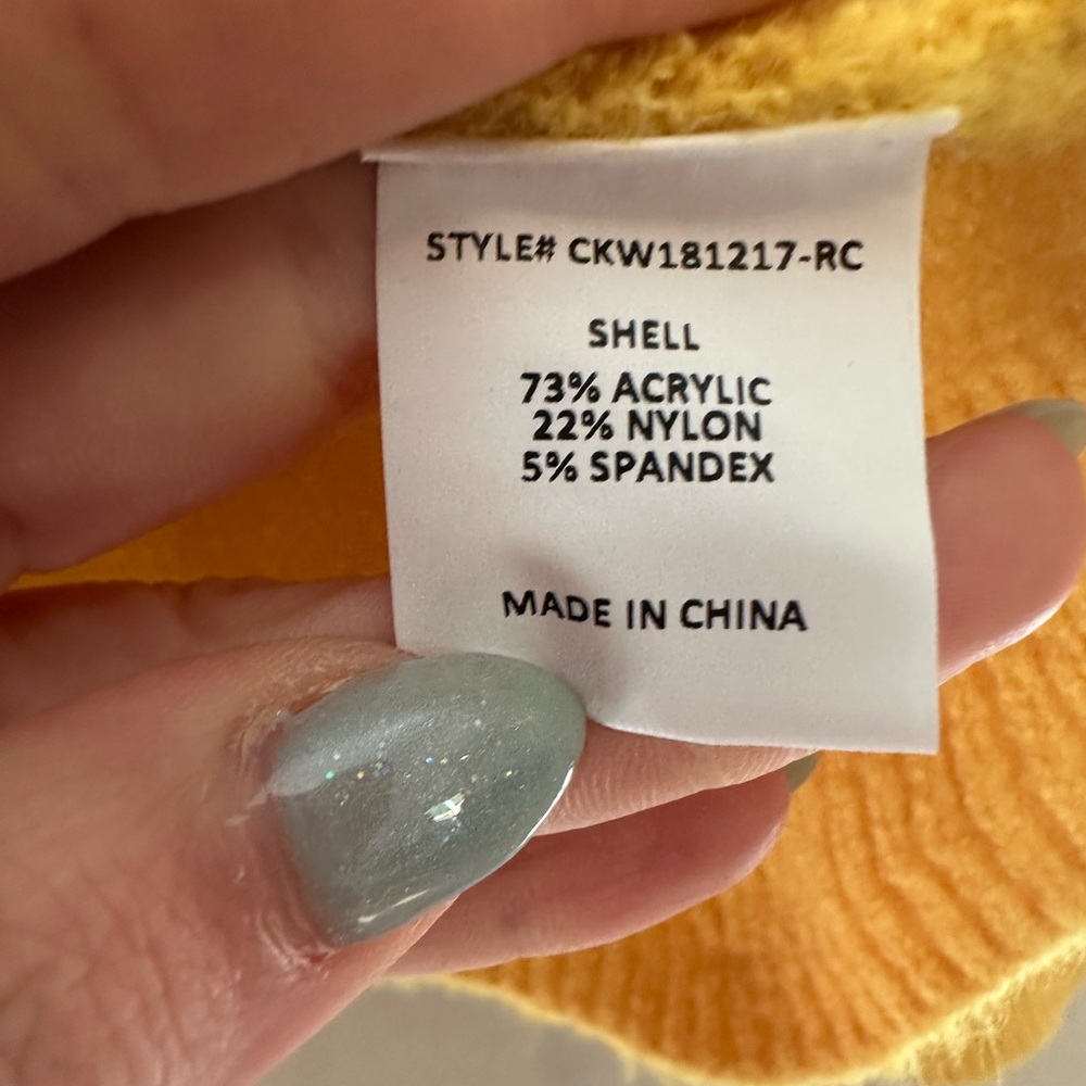 Code X Mode Yellow Bee Embroidered Turtleneck Swe… - image 3